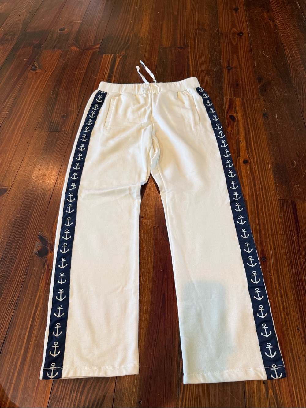 Venus White Anchor-Trim Lounge Pants